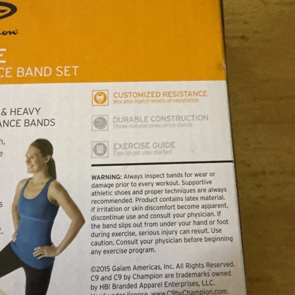 CHAMPION Exercise Circle Resistance Band ~ 3 Pack Set Light Medium & Heavy NEW